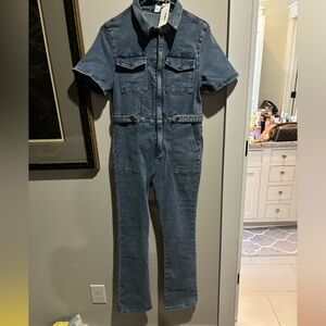 NWT Denim jumpsuit romper onsie.  Size Large medium Blue
